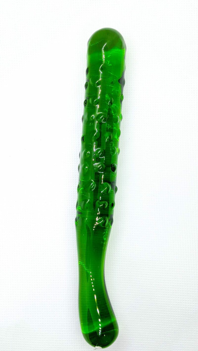 Emerald cucumber- glass dildo
